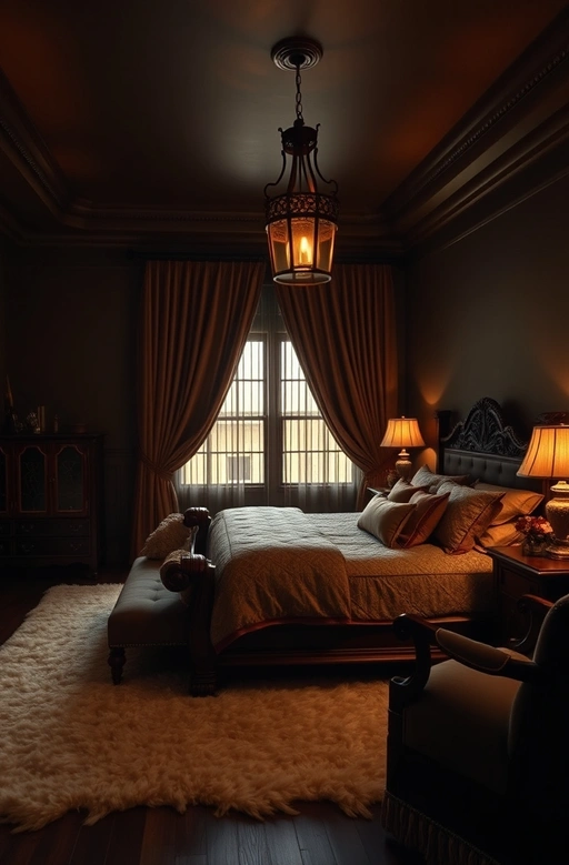 Moody Color Dark Western Bedroom