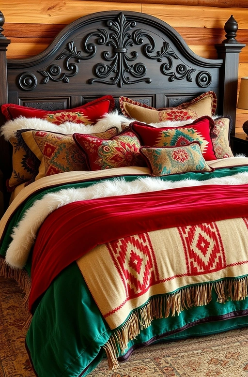 Textured Bedding for Dark Western Bedroom