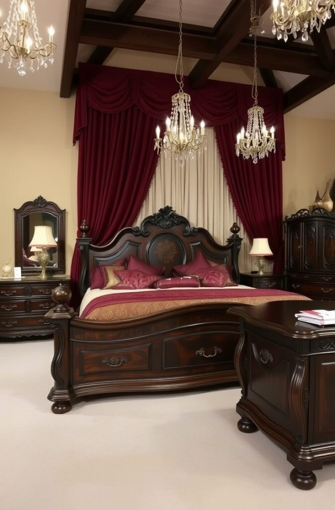 rustic wooden furniture for dark western bedroom