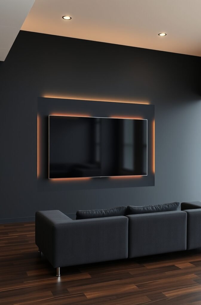 MInimalist Black TV Wall