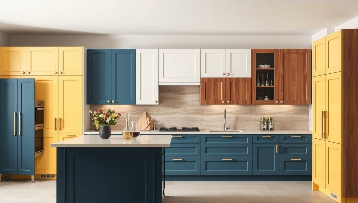 Stylish and Unique Kitchen Cabinets Colour Ideas